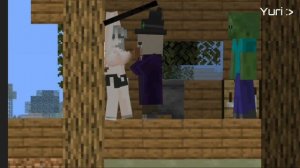 Minecraft giantess animation: witch hut 1 (censored)