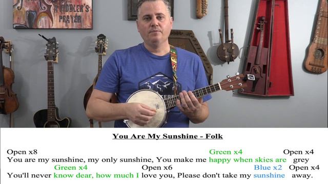 Ukulele or Banjolele Introduction To Simple Open Tuning Playing Method www.happyjams.net смотреть онлайн