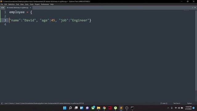 33.Nested Dictionary in Python смотреть онлайн