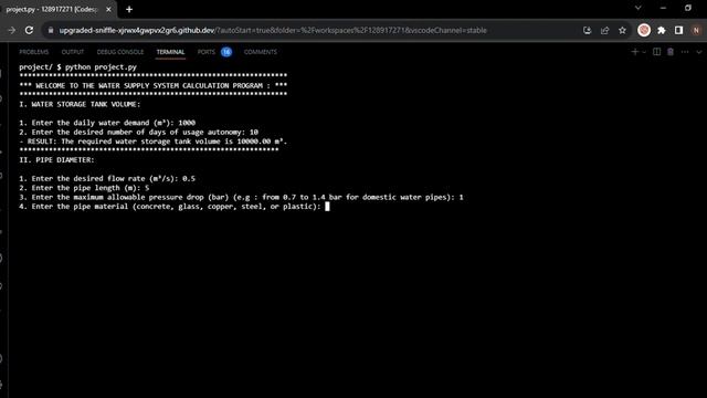 CS50 PYTHON FINAL PROJECT - WATER SUPPLY SYSTEM CALCULATION PROGRAM смотреть онлайн