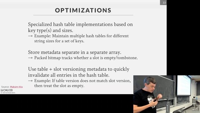 F2023 #07 - Hash Tables (CMU Intro to Database Systems) смотреть онлайн
