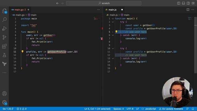 JavaScript is AWFUL with Errors: Go Gets it Right смотреть онлайн