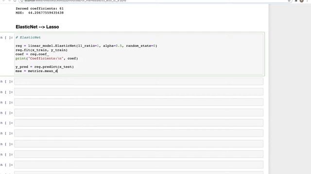 #34: Scikit-learn 31:Supervised Learning 9: ElasticNet ElasticNetCV смотреть онлайн