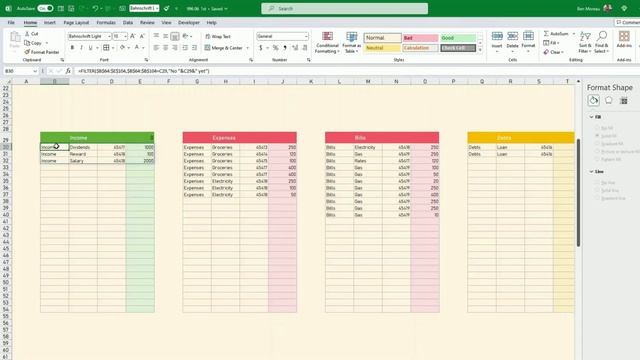 Beginner Friendly - Fully Explained Excel Monthly Budget | STEP by STEP Tutorial смотреть онлайн