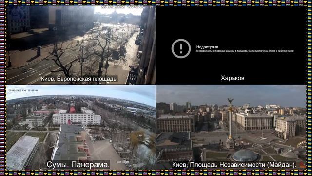 Веб-Камеры: Киев, Харьков, Сумы / Webcams: Kiev, Kharkiv, Sumy.