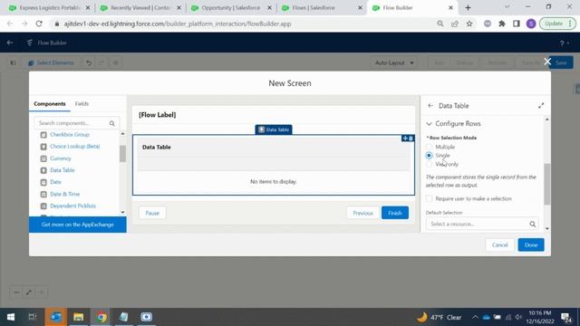 Data table in Salesforce flow | Screen flow to display data table | Salesforce screen flow смотреть онлайн