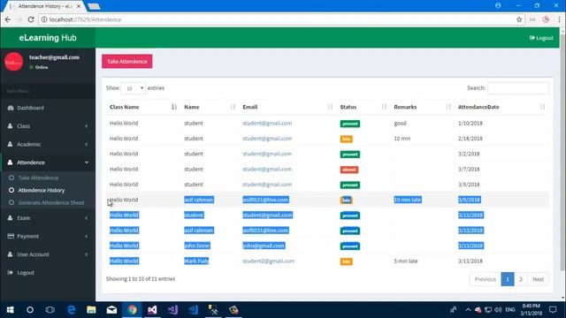 eLearningHub - Student Attendance Module using C#, Asp.net MVC, EntityFrameowrk смотреть онлайн