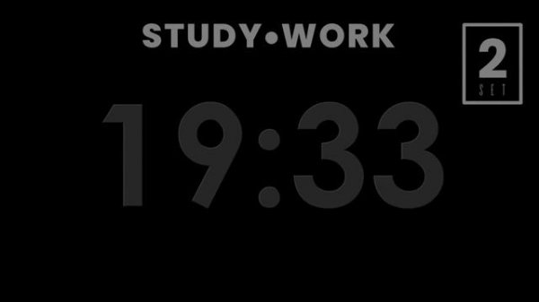 DARK Mode, 3 hours, Pomodoro 50/10 Study Timer, 50 Minute Study Timer, Gentle Alarm, No Music