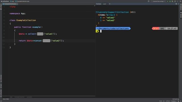 concat | Laravel Collections смотреть онлайн