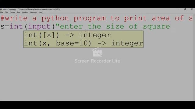 #python program #area of square #2 смотреть онлайн