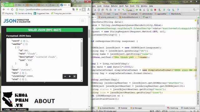 Android - Weather API - Bài 3: Đổ dữ liệu vào màn hình 1 смотреть онлайн