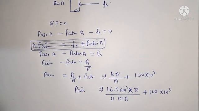 Air is trapped in a piston - cylinder machine. initially P1 =100 Kpa , V1 =2×10^-2 m^3 . The spring