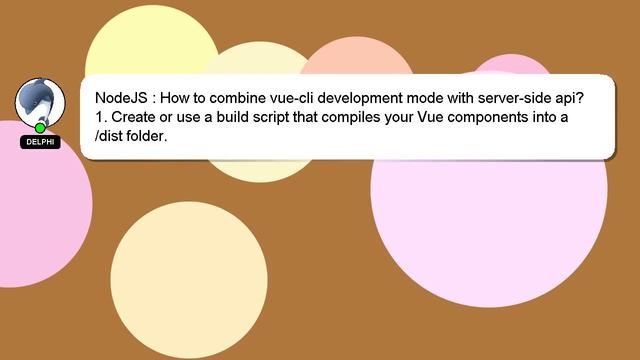 NodeJS : How to combine vue-cli development mode with server-side api? смотреть онлайн