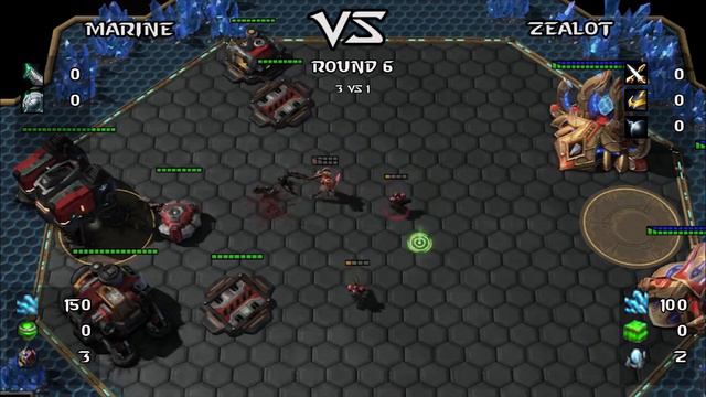 Marine vs Zealot Starcraft 2 unit Battle Terran vs Protoss kombat смотреть онлайн