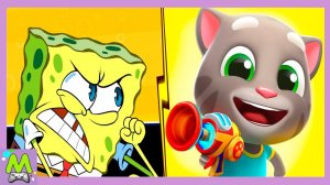 Говорящий Том vs Губка Боб Погоня за Формулой.Гонки за Енотами против Водных Боссов