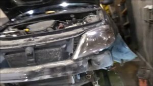 RENO Logan. Ремонт, вытяжка подрамника.