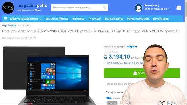 Review Acer Aspire 3 Ryzen 5 - 8GB 256GB SSD Placa Vídeo 2GB Windows 10 Modelo: A315 23G R2SE смотреть онлайн