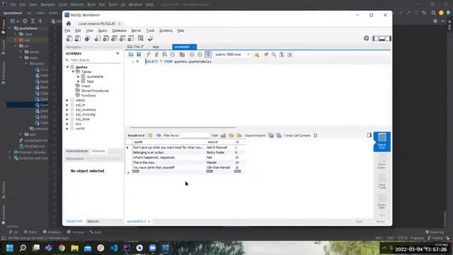 Quote Saver App + MySql Database смотреть онлайн