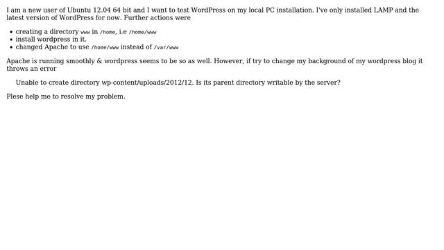 Ubuntu: Why is my WordPress installation unable to create a directory? смотреть онлайн