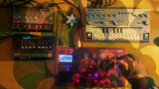 ACID TECHNO JAM / electribe 2 sampler, volca bass, fm2, TD-3 смотреть онлайн