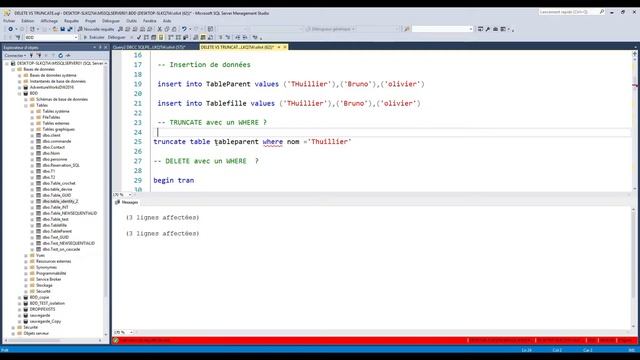 SQL pour les débutants : Découvrez la différence entre un TRUNCATE et un DELETE ? | ELOA FORMATIO смотреть онлайн