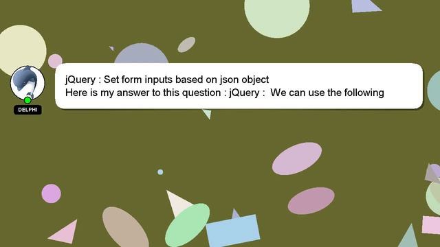 jQuery : Set form inputs based on json object смотреть онлайн