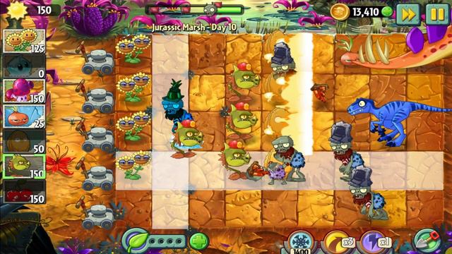 Растения против зомби 2 Прохождение Jurassic Marsh 10 смотреть онлайн