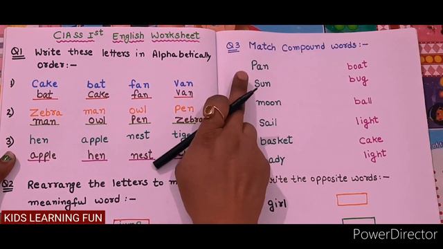 UKG & Class1st English Worksheet// English Grammar for Grade UKG & 1st @kidslearningfun2013 смотреть онлайн