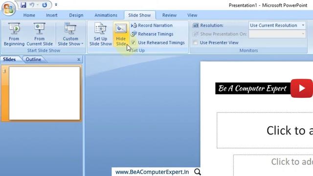 Introduction to MS PowerPoint 2007 - Menu Bar, Animation in PowerPoint 2007 | Be A Computer Expert смотреть онлайн