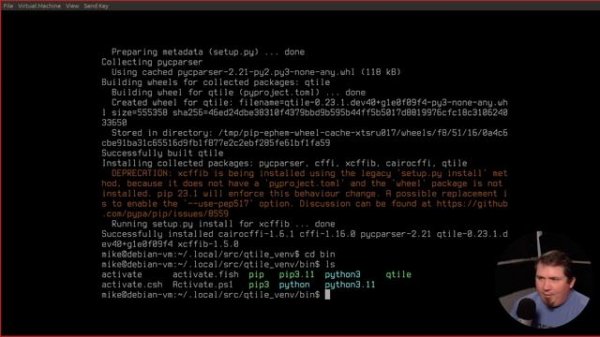 Install QTILE on Debian 12 Bookworm with Python Virtual Environment
