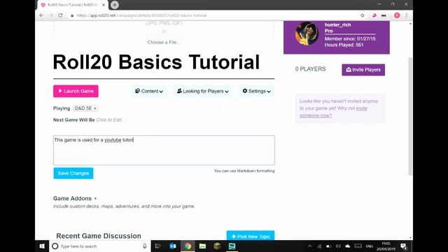Roll20 Basics | Episode 1| How to create a new game with Interactive character sheets смотреть онлайн