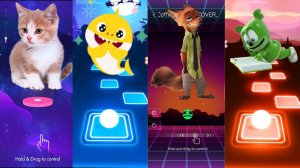 Новая игровая серия Tiles Hop! Cat VS Baby Shark VS Fox VS Gummy Bear - Tiles Hop EDM Rush #1