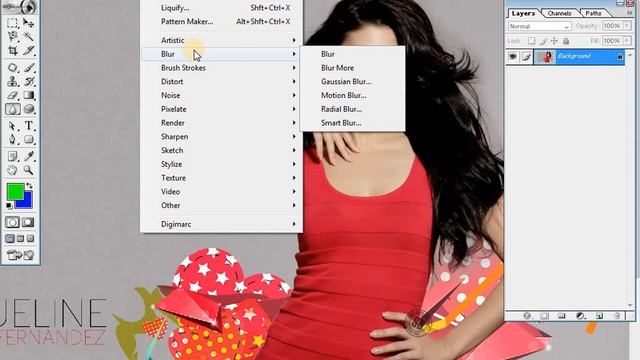 Filter Menu (Artistic, Blur, Strock Option) in Photoshop in hindi смотреть онлайн
