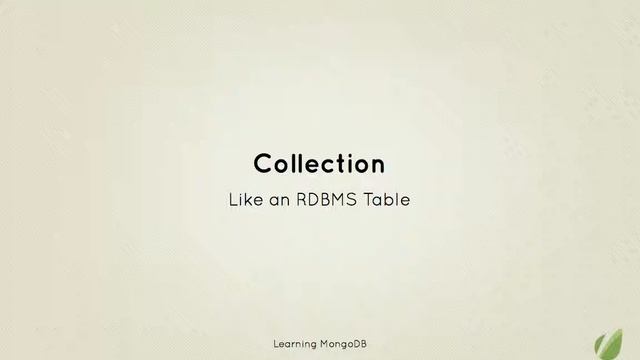 LEARNING MONGODB - NoSQL Database Terms