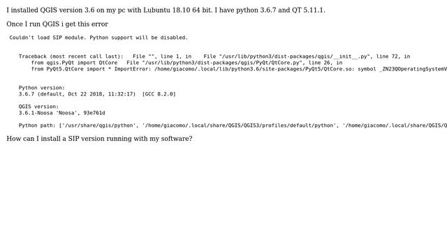 Unix & Linux: Couldn't load SIP module. Python support will be disabled смотреть онлайн
