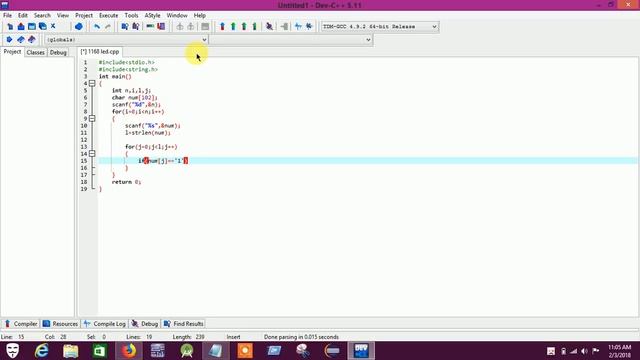URI 1168 Led Solution смотреть онлайн