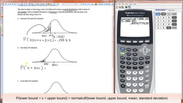 Using the TI-84 to Find Normal Probability смотреть онлайн