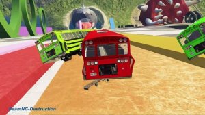 School Bus Crashes & Jumps #106 Bus vs Suspension Bridge – BeamNG.Drive