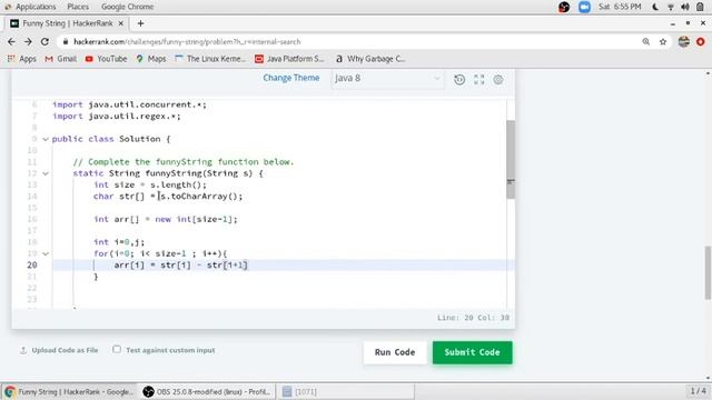 Funny String | Hacker Rank Solution in Java смотреть онлайн