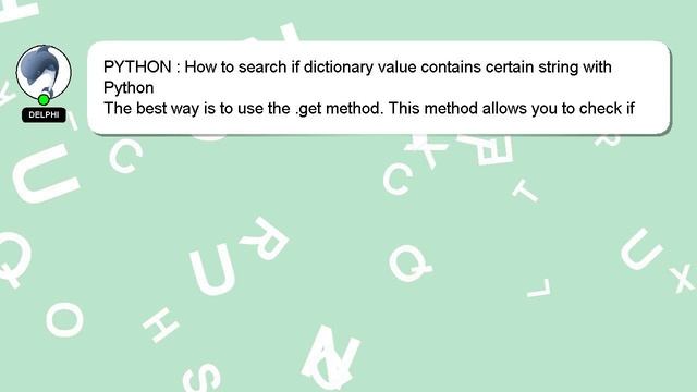 PYTHON : How to search if dictionary value contains certain string with Python смотреть онлайн