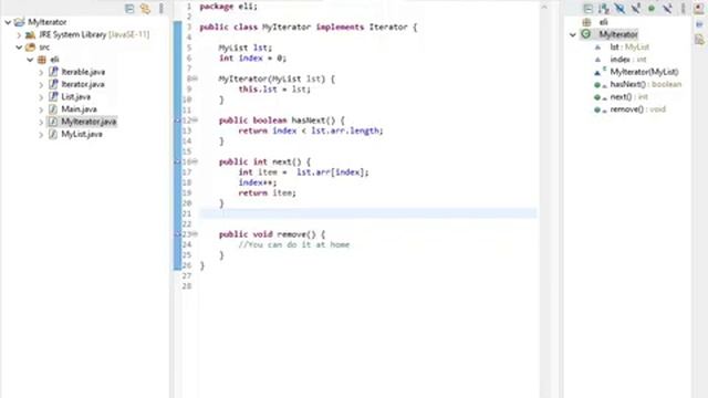 OOP - Interface finishing, Iterator, custom Linked List смотреть онлайн