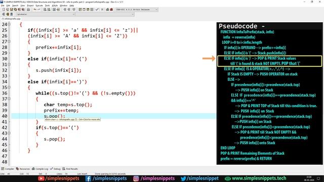 C++ PROGRAM to Convert Infix to Prefix Expression using STACK Data Structure (With Full Code) | DSA смотреть онлайн