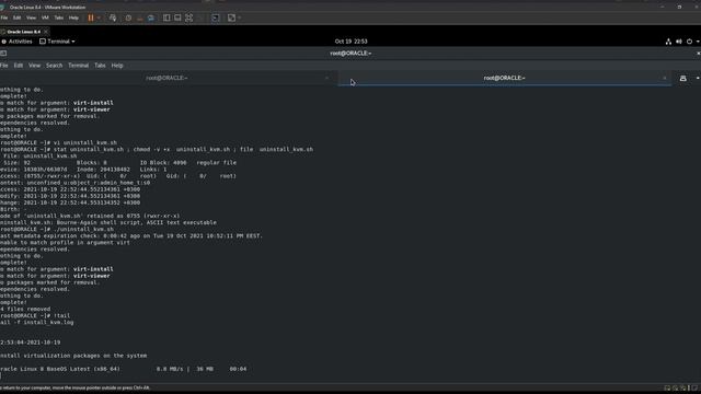 Запуск сценариев BASH | Oracle Linux 8.4 смотреть онлайн
