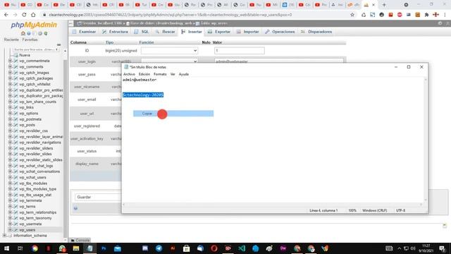 Averiguar el usuario y contraseña del administrador WordPress смотреть онлайн