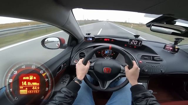 2007 Honda Civic Type-R | V-max. Próba autostradowa. RACEBOX 100-200 km/h. смотреть онлайн