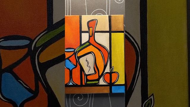 Творческая студия Копии картин на заказ Картина маслом Холст "Wine Bottles Art" стиль кубизм Пикасс смотреть онлайн