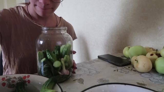 VLOG Получили передачу с села? Даша первый раз солит огурцы смотреть онлайн