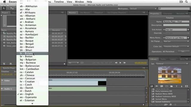 Adobe Encore CS5 Adding Alternate Audio Tracks смотреть онлайн