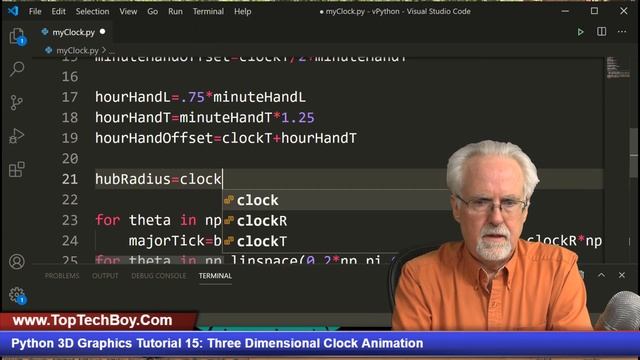 Python 3D Graphics Tutorial 15: Three Dimensional Clock Animation смотреть онлайн