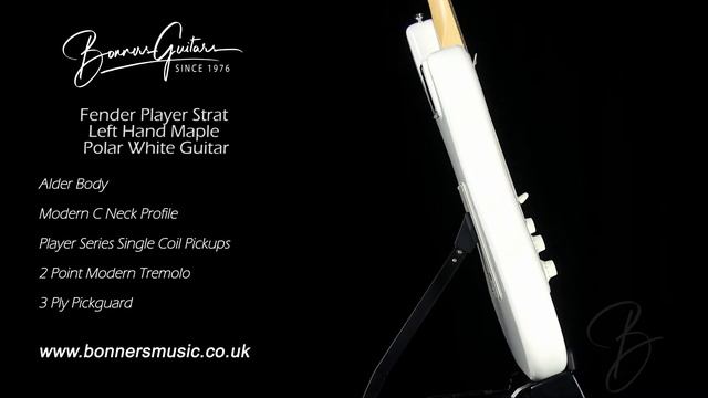 Fender Player Strat Left Hand Maple Polar White Guitar | Bonners Guitar Store смотреть онлайн